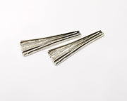 2 Silver Charms Antique Silver Plated Charms (52x15mm)  G16727
