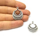 2 Silver Charms Antique Silver Plated Charms (32x24mm)  G16730