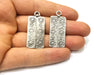 2 Flower Charms Antique Silver Plated Charms (44x22mm)  G16732