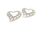2 Heart Charms Antique Silver Plated Charms (45x43mm)  G16735