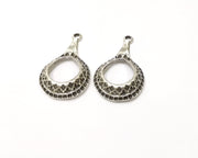 2 Silver Charms Antique Silver Plated Charms (45x29mm)  G16736