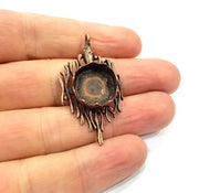 Antique Copper Pendant Blank Mosaic Base Blank inlay Necklace Blank Resin Blank Mountings Copper Plated Brass ( 15 mm blank) G15890
