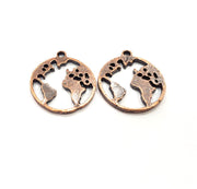 5 World Charm Antique Copper Plated Metal (20mm) G15891