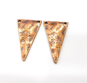 2 Triangle Charm Antique Copper Charm Antique Copper Plated Metal (38x22mm) G15898