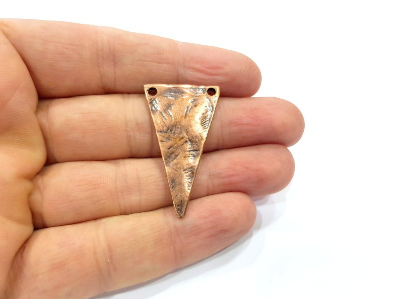 2 Triangle Charm Antique Copper Charm Antique Copper Plated Metal (38x22mm) G15898