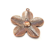 Flower Pendant Antique Copper Pendant Antique Copper Plated Metal (55x49mm) G15899