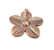 Flower Pendant Antique Copper Pendant Antique Copper Plated Metal (55x49mm) G15899