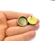 Earring Blank Backs Antique Bronze Resin Base inlay Blank Cabochon Mountings Setting Antique Bronze Plated Metal (20mm blank) 1 pair G15902