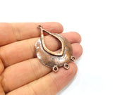 2 Tribal Shield Charm Connector Antique Copper Plated Metal (51x33mm) G15907