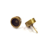 Earring Blank Backs Antique Bronze Resin Base inlay Blank Cabochon Mountings Setting Antique Bronze Plated Metal (8mm blank) 1 pair G15912