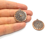 2 Antique Copper Charm Antique Copper Plated Metal (28mm) G15914