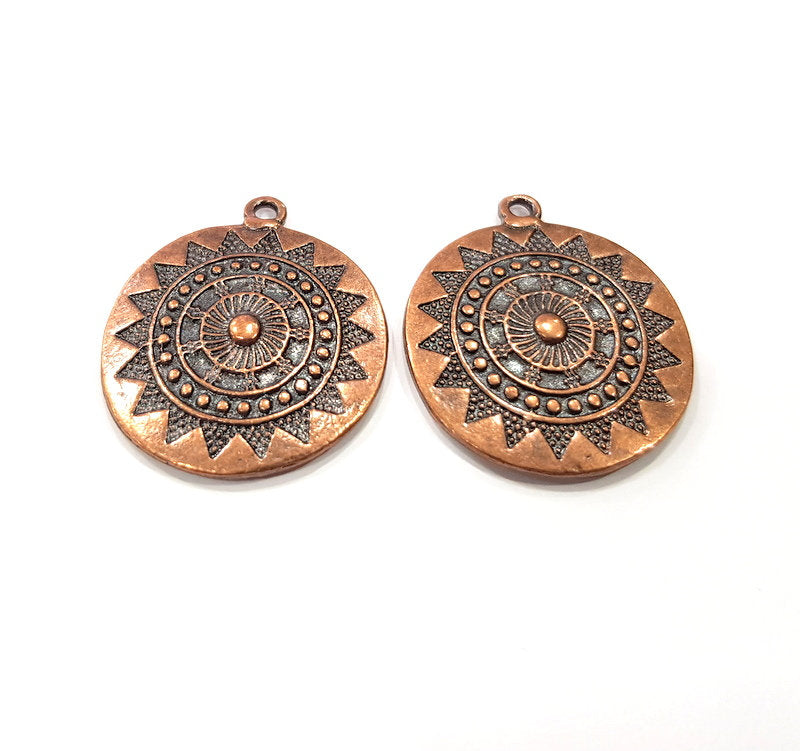 2 Antique Copper Charm Antique Copper Plated Metal (28mm) G15914