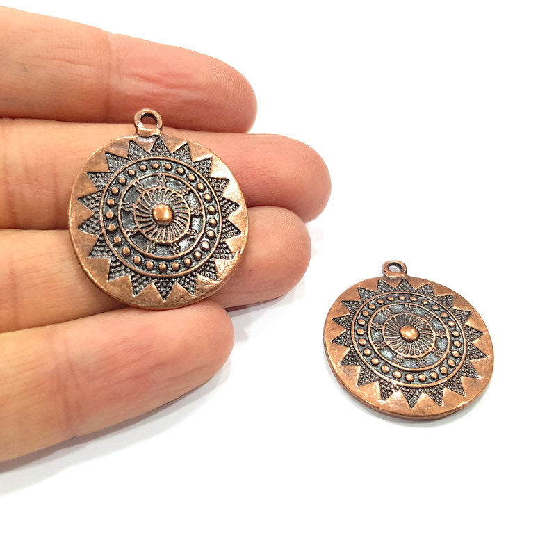 2 Antique Copper Charm Antique Copper Plated Metal (28mm) G15914