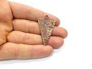 2 Geometric Triangle Charm Antique Copper Charm Antique Copper Plated Metal (44x25mm) G15919