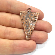 2 Geometric Triangle Charm Antique Copper Charm Antique Copper Plated Metal (44x25mm) G15919