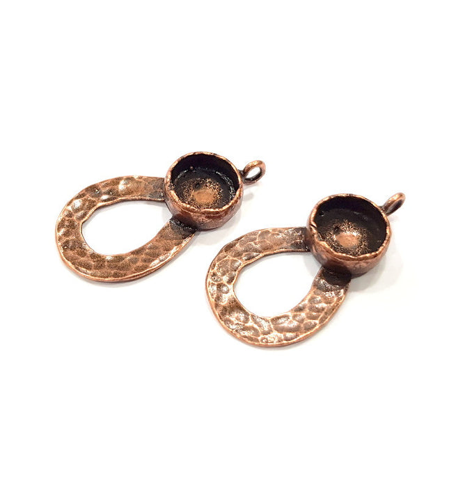 Antique Copper Pendant Blank Mosaic Base Blank inlay Necklace Blank Resin Blank Mountings Copper Plated Brass ( 10 mm blank) G15927