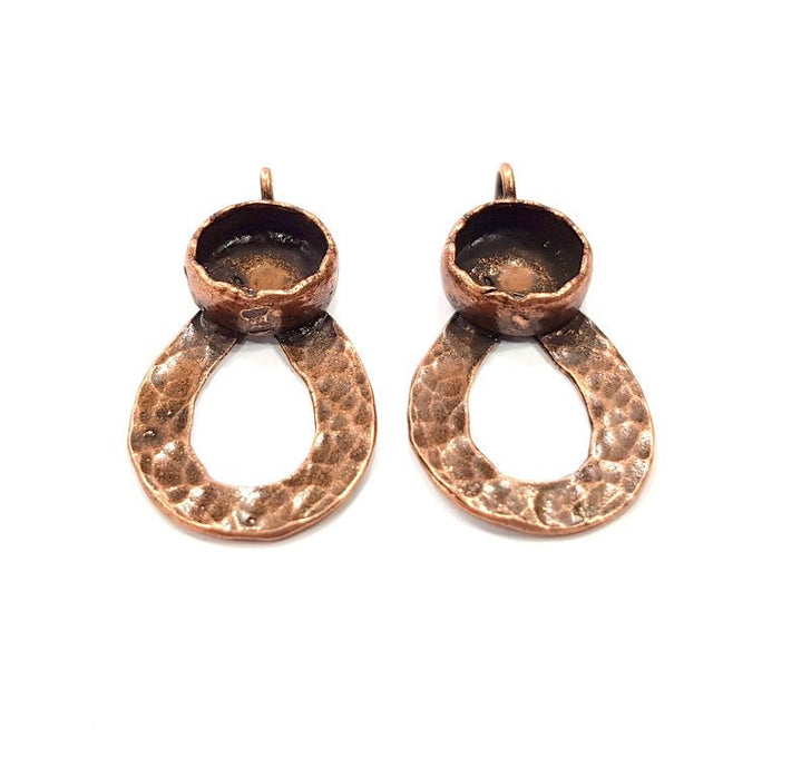 Antique Copper Pendant Blank Mosaic Base Blank inlay Necklace Blank Resin Blank Mountings Copper Plated Brass ( 10 mm blank) G15927