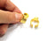 Gold Ring Base Blank Setting Cabochon Base inlay Ring Backs Mounting Adjustable Ring Base Bezel (8mm blank ) Gold Plated Metal G15931