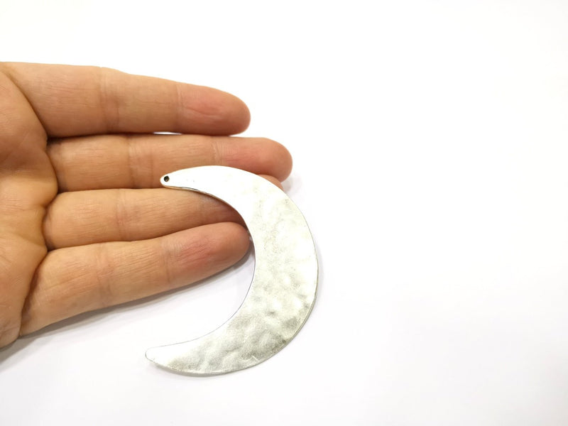 Crescent Pendant Antique Silver Plated Pendant (67x20mm) G16747