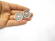 2 Silver Charms Antique Silver Plated Charms (36x28mm)  G16748