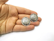 2 Silver Charms Connector Antique Silver Plated Charms (29mm)  G16759