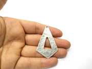 2 Silver Charms Antique Silver Plated Charms (55x36mm)  G16760