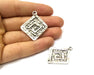 2 Silver Charms Antique Silver Plated Charms (39x34mm)  G16764