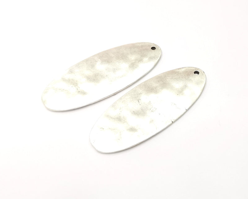 2 Silver Charms Antique Silver Plated Charms (54x22mm)  G16767