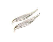 2 Leaf Charms Antique Silver Plated Charms (72x13mm)  G16771