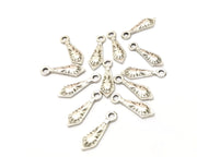 20 Silver Charms Antique Silver Plated Charms (19x6mm)  G16772