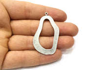 2 Silver Charms Antique Silver Plated Charms (49x31mm)  G16776