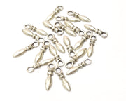20 Silver Charms Antique Silver Plated Charms (19x4mm)  G16777