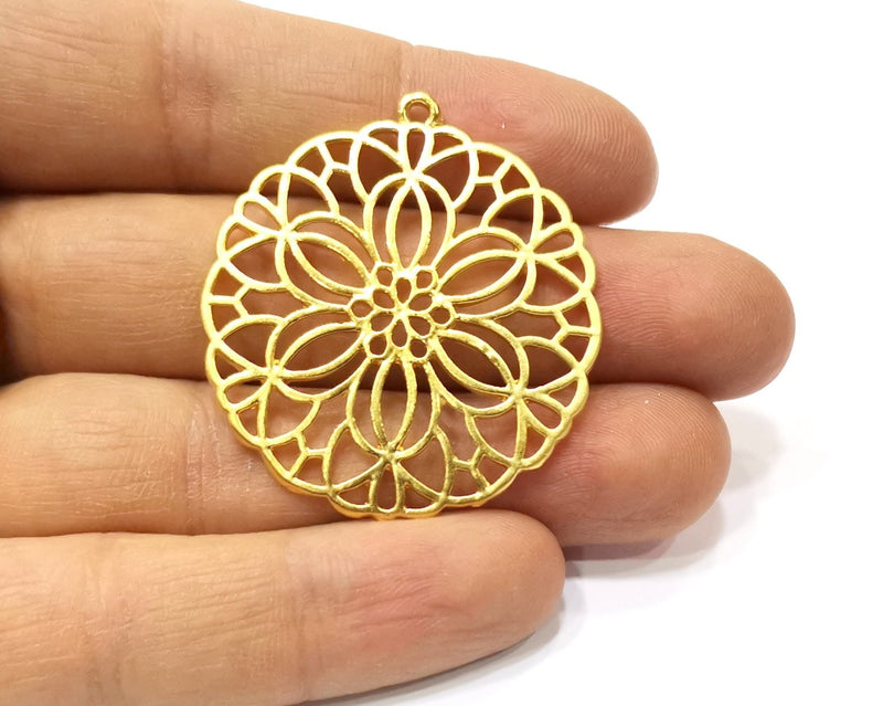 2 Gold Charms Gold Plated Charms  (40mm)  G16782