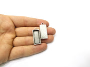 2 Silver Hammered Base Blank inlay Blank Pendant Base Resin Blank Mosaic Mountings Antique Silver Plated Metal (25x10 mm blank )  G16785