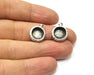 4 Silver Hammered Base Blank inlay Blank Pendant Base Resin Blank Mosaic Mountings Antique Silver Plated Metal (10mm blank )  G16798