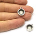 4 Silver Hammered Base Blank inlay Blank Pendant Base Resin Blank Mosaic Mountings Antique Silver Plated Metal (10mm blank )  G16798