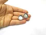 2 Silver Hammered Base Blank inlay Blank Pendant Base Resin Blank Mosaic Mountings Antique Silver Plated Metal (18mm blank )  G16814