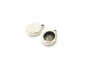 4 Silver Base Blank inlay Blank Pendant Base Resin Blank Mosaic Mountings Antique Silver Plated Metal (10x8 mm oval blank )  G16817