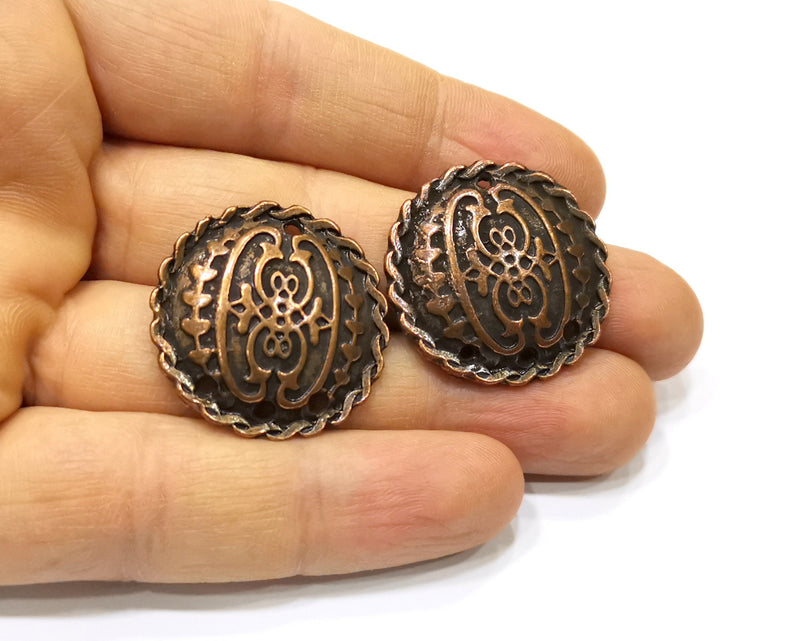 2 Copper Charm Connector Antique Copper Charm (29mm) G16818