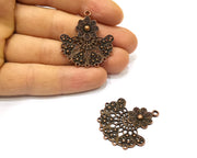 2 Copper Charm Connector Antique Copper Charm (36x34mm) G16819