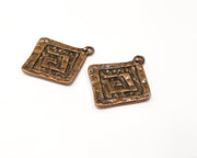 2 Copper Charm Antique Copper Charm (39x34mm) G16834