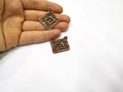 2 Copper Charm Antique Copper Charm (39x34mm) G16834