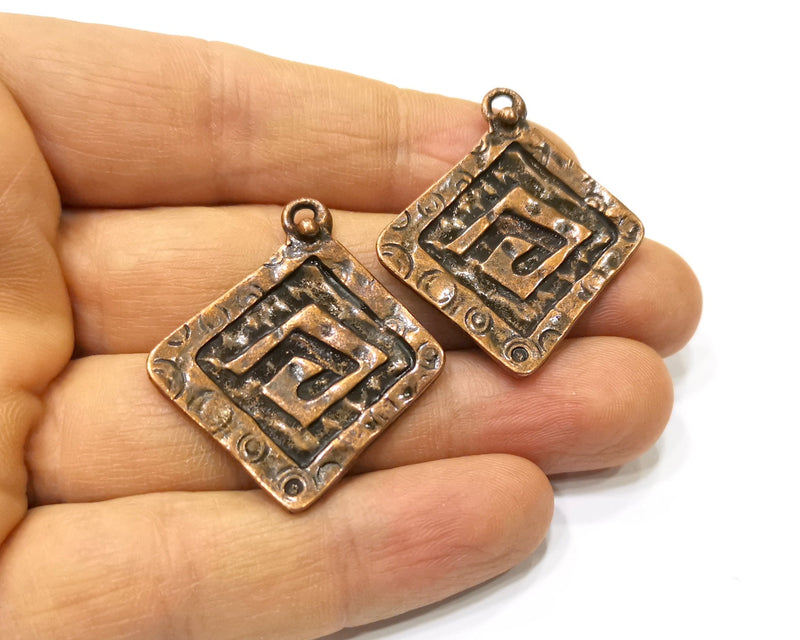 2 Copper Charm Antique Copper Charm (39x34mm) G16834