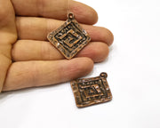 2 Copper Charm Antique Copper Charm (39x34mm) G16834
