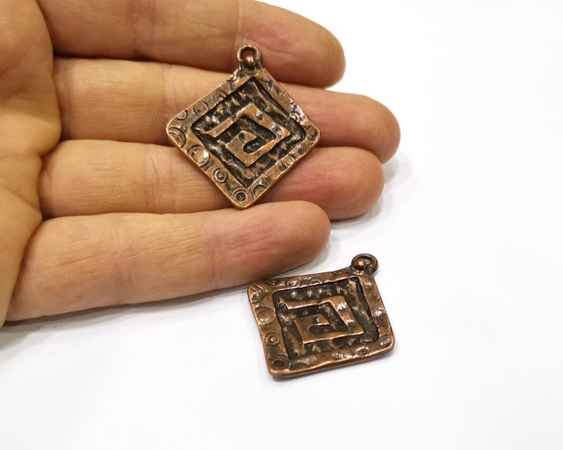 2 Copper Charm Antique Copper Charm (39x34mm) G16834