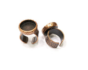 Copper Ring Blank Setting Cabochon Base inlay Ring Backs Mounting Adjustable Ring Base Bezel (16mm blank) Antique Copper Plated G16835