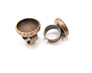Copper Ring Blank Setting Cabochon Base inlay Ring Backs Mounting Adjustable Ring Base Bezel (22mm blank) Antique Copper Plated G16840