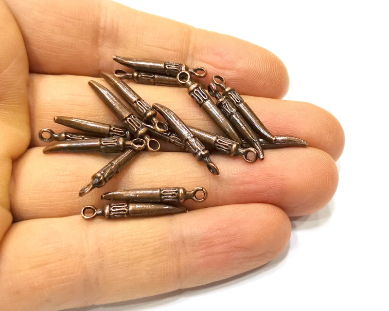 10 Copper Charm Antique Copper Charm (23x3mm) G16842