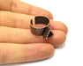 Copper Ring Blank Setting Cabochon Base inlay Ring Backs Mounting Adjustable Ring Base Bezel (7x6mm blank) Antique Copper Plated G16843