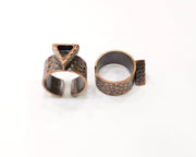 Copper Ring Blank Setting Cabochon Base inlay Ring Backs Mounting Adjustable Ring Base Bezel (7x6mm blank) Antique Copper Plated G16843